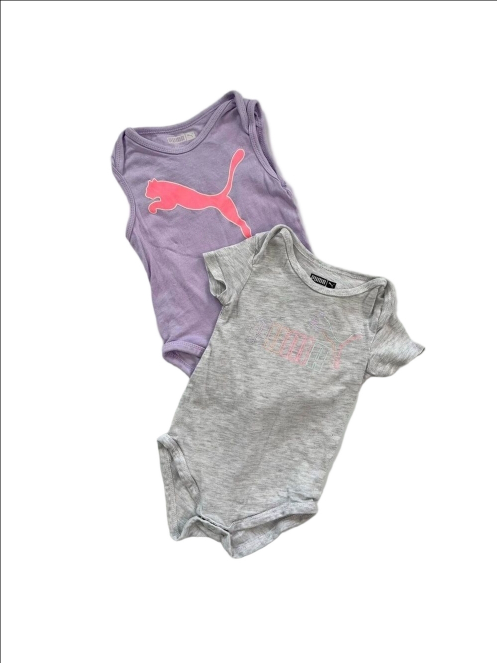 🩵 4/$20 Puma Infant Bodysuit Duo - Purple‎ and Light Gray